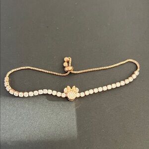 Elegant Faux Rose Gold Bracelet with Minnie Mouse Charm